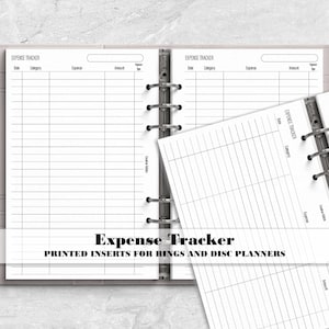 Expense Tracker Insert for Ring or Disc Bound Planner - Printed Planner Insert