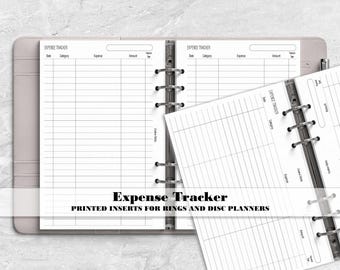 Expense Tracker Insert for Ring or Disc Bound Planner - Printed Planner Insert