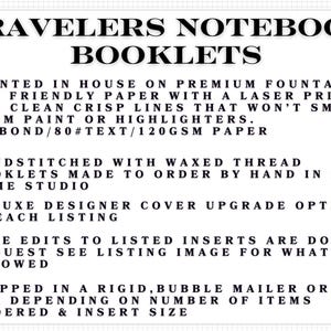 a list of travel's notebook booklets