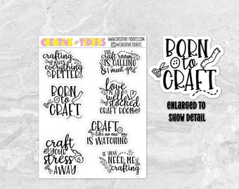 Crafty Quotes Stickers - Planner Stickers - Functional Planner Stickers - Quarter Sheet Stickers