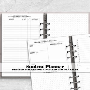 Assignment Planner Insert for Ring and Disc Bound Planner - Printed Planner Insert