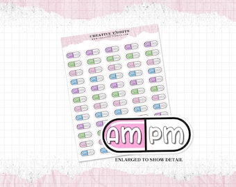 Medication Tracker Stickers for your Planner - Supplement Tracker - Vitamin Tracker - Planner Stickers - Functional Planner Stickers