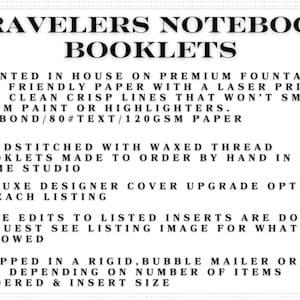 a list of travel's notebook booklets