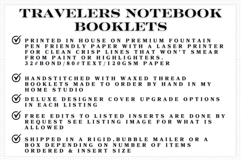 a list of travel's notebook booklets