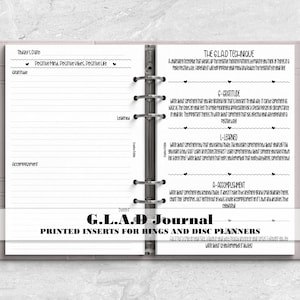 Inserto de diario G.L.A.D para agendas de anillas y discos - Inserto de agenda impreso