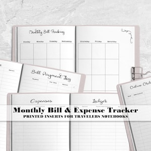 Budget Insert for Traveler's Notebooks - Printed Travelers Notebook Insert