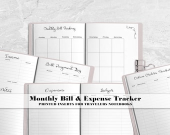 Budget Insert for Traveler's Notebooks - Printed Travelers Notebook Insert