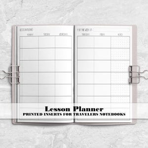 Lesson Planner Travelers Notebook Insert - Printed Travelers Notebook Insert