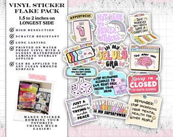 Mental Health Matters Waterproof Flake Sticker Pack for any Clean Smooth Surface