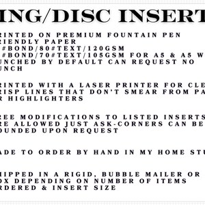 Ring/Disc Inserts