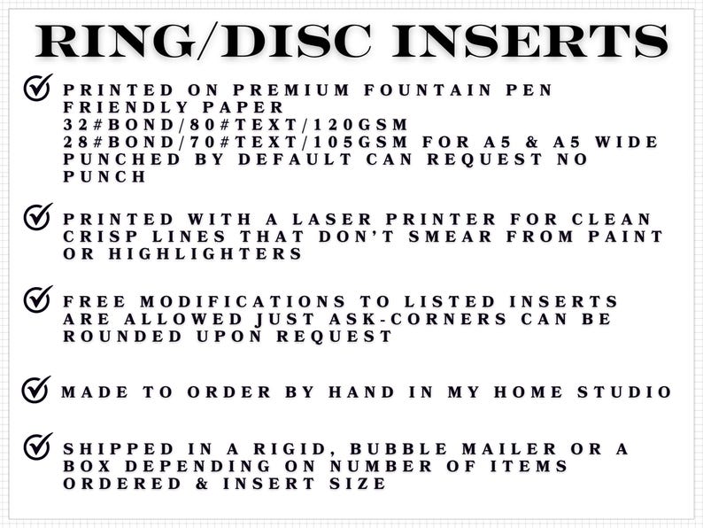 Ring/Disc Inserts