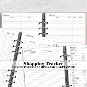 Online Shopping Tracker Insert for Ring and Disc Bound Planner - Printed Planner Insert - Subscription Tracker