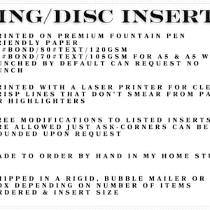 Ring/Disc Inserts