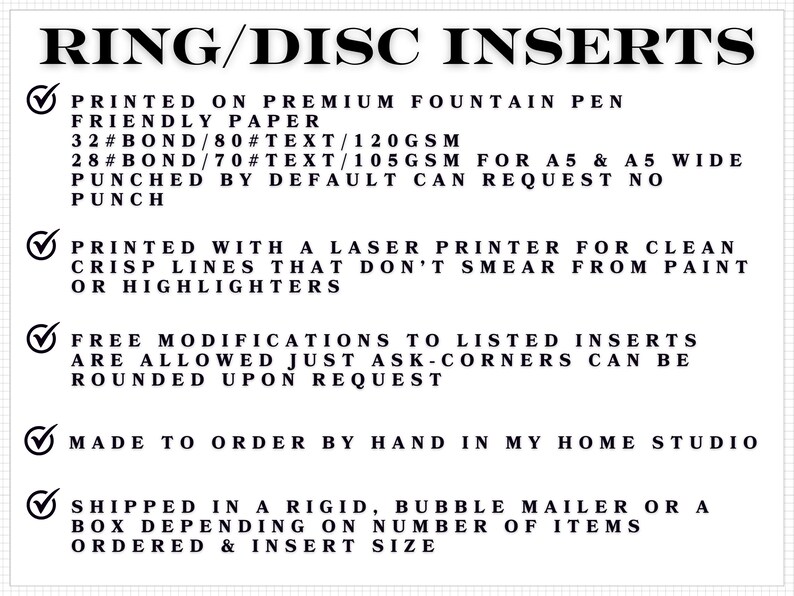 Ring/Disc Inserts