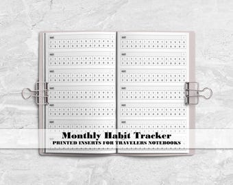 Monthly Habit Tracker for Travelers Notebook - Printed Insert for Travelers Notebooks - Habit Builder