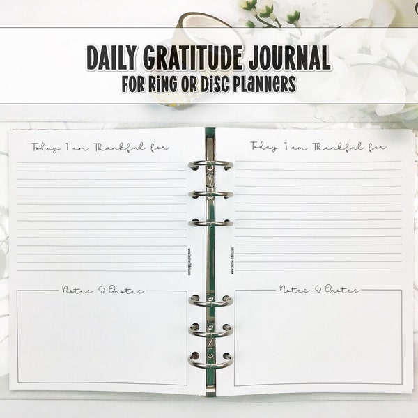 Gratitude Journal for Ring Bound Planner - Printed Planner Insert