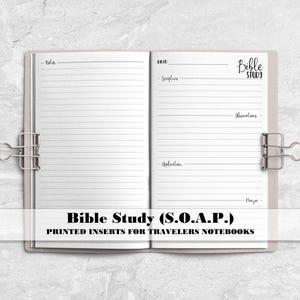 SOAP Bible Study Travelers Notebook Insert - Printed Traveler's Notebook Insert - BS0004