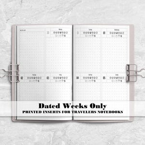 Dated Weeks Only Traveler's Notebook Insert - Printed Insert for TN's - Choose your start month - DW0008