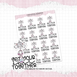 Get your sh*t together snarky cat sticker sheet - Planner Stickers