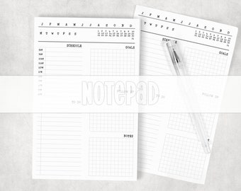 Half Letter Size Daily Planner Tear Away Notepad