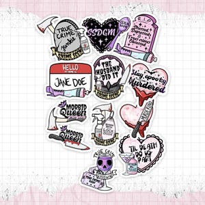 Pack d'autocollants imperméables True Crime Easy Peel - Flocons d'autocollants en vinyle mat