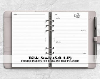 SOAP Bible Study Planner Insert for Ring or Disc Planner - Printed Planner Insert - Disc Planner Insert - BS0004