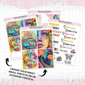 Kit d'autocollants pour agenda vertical Soyez une voix - Feuille d'autocollants pour agenda décoratif - Kit d'autocollants pour carnet