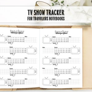 Television Series Tracker Insert for Traveler's Notebook - Printed Travelers Notebook Insert - Streaming TV