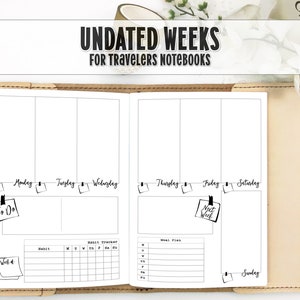 Week on 2 Pages Traveler's Notebook Insert - WO2P TN Insert - Traveler's Notebook Insert - V0006