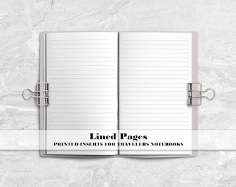 Lined Journal for your Traveler&#39;s Notebook -  Printed Traveler&#39;s Notebook Insert