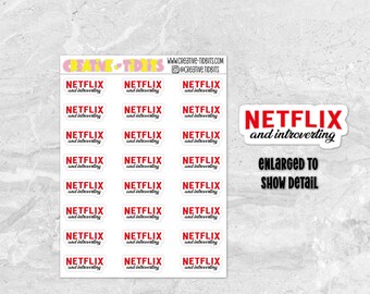 Netflix and Introverting - Planner Stickers - Functional Planner Stickers - Quarter Sheet Stickers