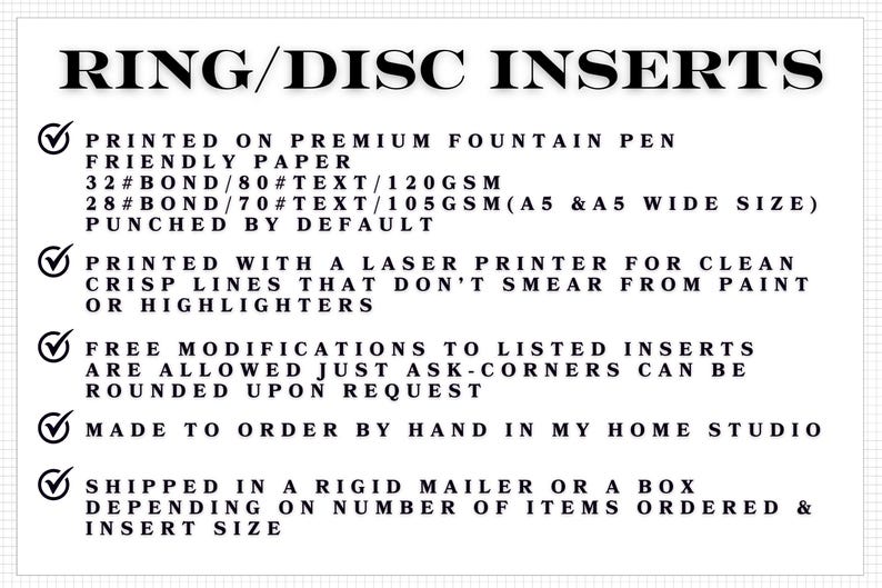 Ring/Disc Inserts