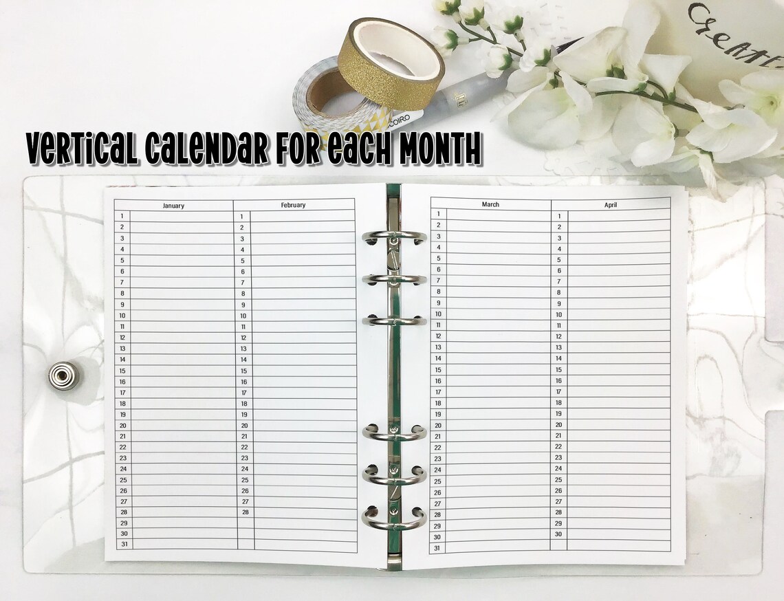 2023 Dated Ring Planner Insert Week on 1 Page Dated Etsy