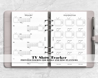 TV Series Tracker Insert for Ring and Disc Bound Planners - Printed Planner Insert