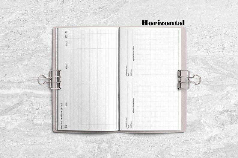 Online Shopping & Payment Tracker Handstitched Booklet Insert for Travelers Notebooks - Printed Travelers Notebook Booklet Insert image 2