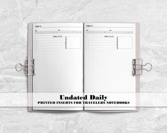 Days on 1 Page Traveler's Notebook Insert - Days Only Travelers Notebook Insert - Traveler's Notebook Insert - TN Insert - UD-0013