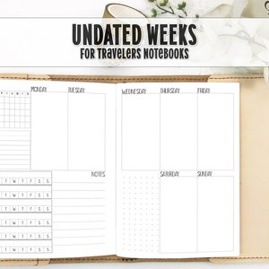 Week on 2 Pages Printed Insert for Travelers Notebook Covers - V-0009