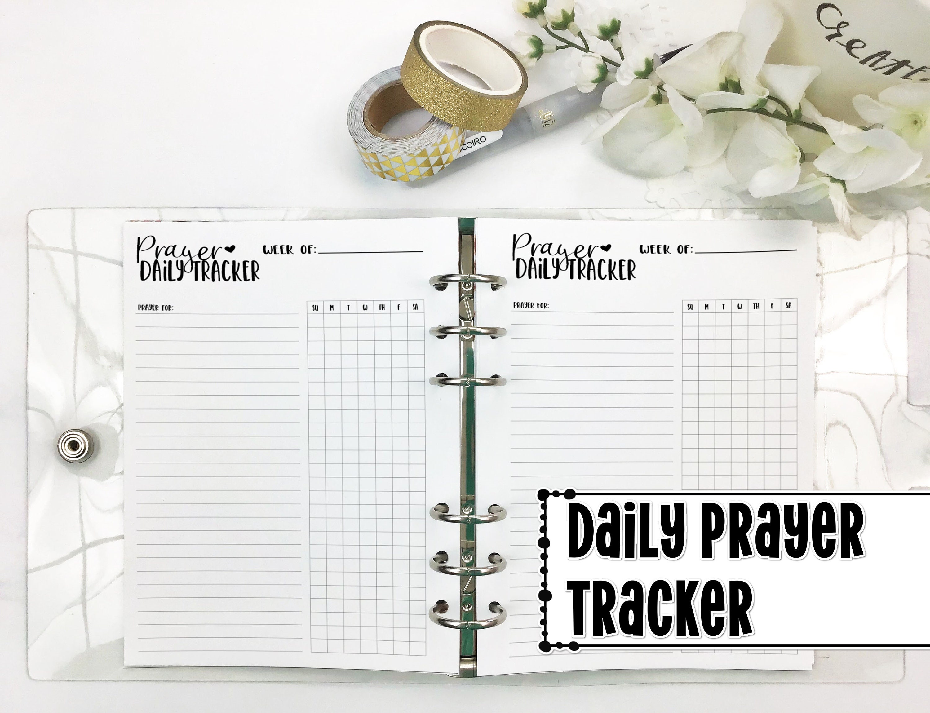 Daily Prayer Tracker for Ring Planners Printed Planner | Etsy