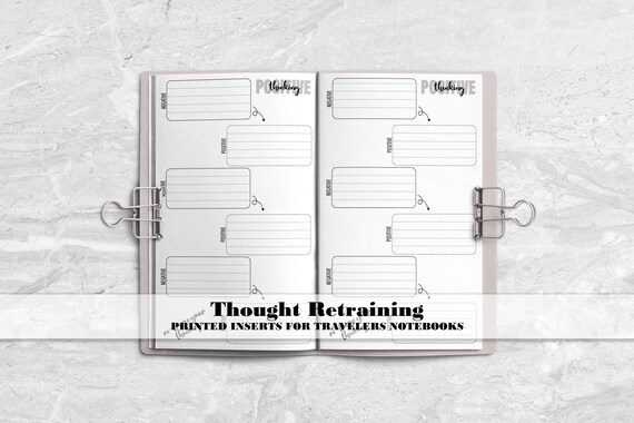 Reframing your Thinking - Positive Thinking Printed Insert for Travelers Notebooks - Printed Travelers Notebook Insert