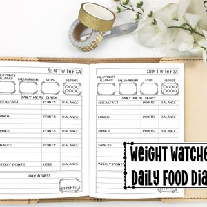 Weight Watchers Daily Food Diary for Travelers Notebook | Etsy