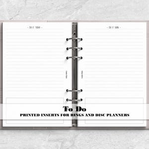 To Do List Insert for Ring and Disc Bound Planners - Printed Planner Insert
