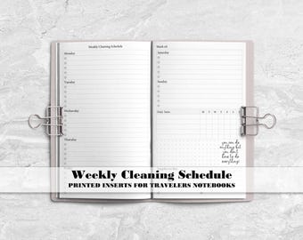 Cleaning Tracker for Travelers Notebook - Printed Travelers Notebook Insert-CS0001