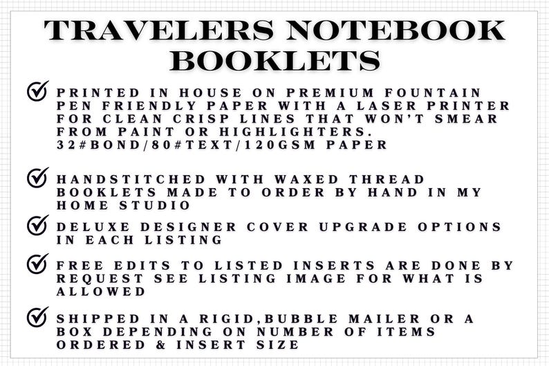 a list of travel's notebook booklets