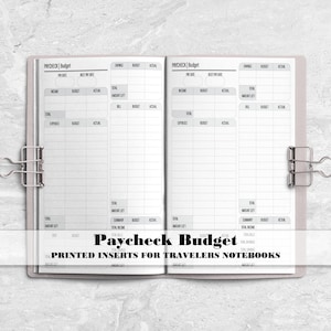 Paycheck Budget Insert for Travelers Notebooks - Printed Travelers Notebook Insert