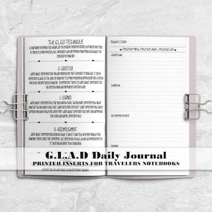 Cuaderno diario G.L.A.D. para Traveler's Notebook - Diario de gratitud