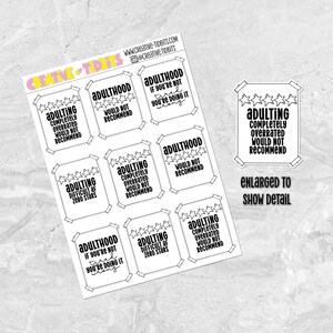 Stickers affiches adultes - Stickers script - Stickers agenda - Stickers citations drôles - Stickers - Stickers typographie