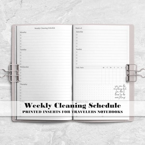 Cleaning Tracker for Travelers Notebook - Printed Travelers Notebook Insert-CS0001