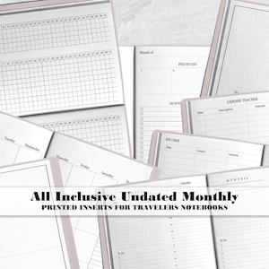Cuaderno de viaje mensual con todo incluido, sin fecha - AIO-0002