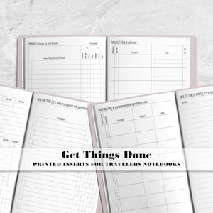 Get Things Done Project Planner - To Do - Inbox - Brainstorming - Printed Travelers Notebook Insert - TN Insert