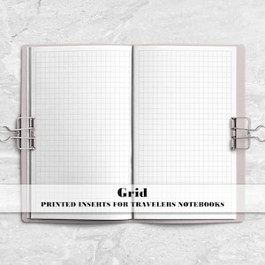 Inserto para cuaderno de viaje con cuadrícula cuadrada - Inserto impreso para cuaderno de viaje